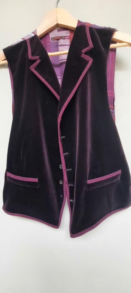 Velours Gilet Heren - Maat L - Feestelijk!, Kleding | Heren, Truien en Vesten, Zo goed als nieuw, Maat 52/54 (L), Paars, Ophalen of Verzenden