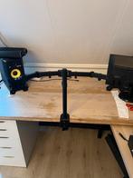 Dubbele Monitor arm standaard met tafelklem, Computers en Software, Monitoren, Ophalen, Zo goed als nieuw, 60 Hz of minder, Overige typen