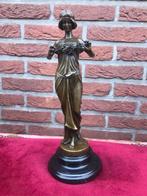 stijlvol bronzen beeld, art-nouveau nimf, Ophalen of Verzenden