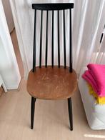 Massief houten vintage spijlenstoel uit jaren ‘60!, Ophalen, Gebruikt, Zwart, Eén
