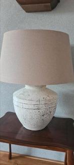 Leuke stenen lamp met stoffen kap creme beige, Ophalen, Zo goed als nieuw, Minder dan 50 cm