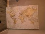 Wereldkaart canvas 140 x 200 cm, Huis en Inrichting, Woonaccessoires | Schilderijen, Tekeningen en Foto's, Ophalen, 125 cm of meer