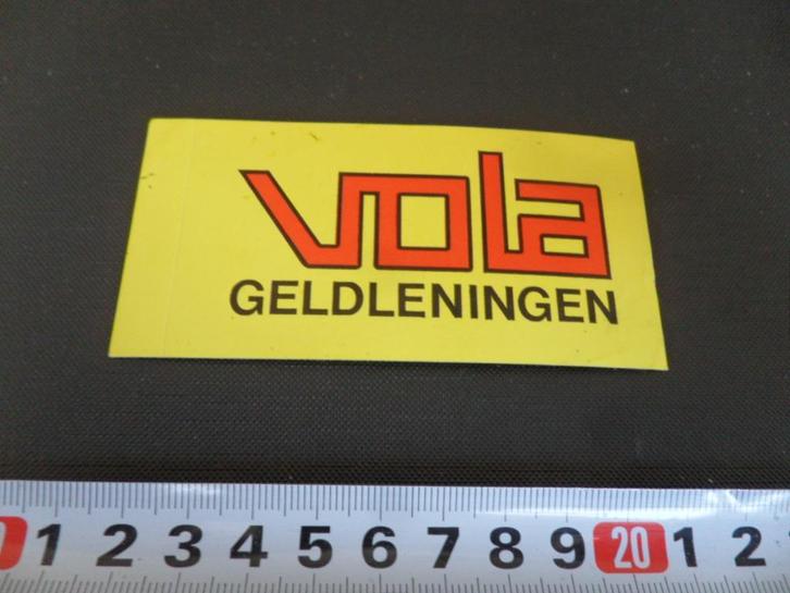 sticker VOLA geldleningen, Verzamelen, Stickers, Zo goed als nieuw, Bedrijf of Vereniging, Ophalen