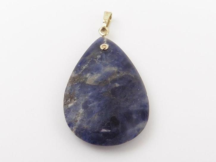 Gouden hanger met agaat                                  G77, Sieraden, Tassen en Uiterlijk, Kettinghangers, Gebruikt, Goud, Blauw
