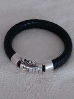 BUDDHATO BUDDHA zwart leren dames armband met zilveren sluit, Sieraden, Tassen en Uiterlijk, Armbanden, Ophalen, Zo goed als nieuw