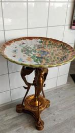 Antieke Bijzettafel Vogelmotief, Ophalen of Verzenden