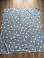 Fleece dekentje lichtblauw met witte sterren, Ophalen of Verzenden, Zo goed als nieuw, 100 cm of meer, Deken