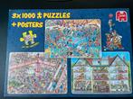 Jan van Haasteren Puzzels - 3x1000 stukjes, Ophalen, 500 t/m 1500 stukjes, Zo goed als nieuw, Legpuzzel