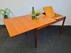 Vintage Eettafel jaren 60/70 retro teak uittrektafel, Gebruikt, Midcentury deens design retro uitschuiftafel verlengbaar, 50 tot 100 cm