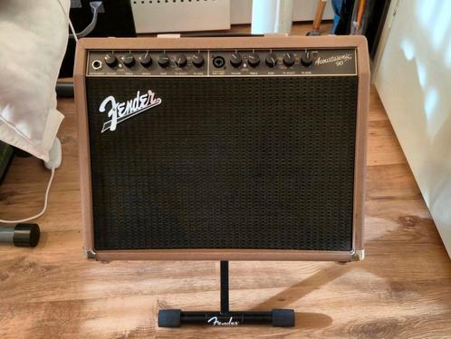 Fender Acoustasonic 90 met standaard, Muziek en Instrumenten, Versterkers | Bas en Gitaar, Gebruikt, Gitaar, 50 tot 100 watt, Ophalen
