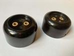 2x stopcontact opbouw niet geaard - bakeliet jaren 50-60?, Ophalen of Verzenden