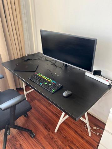 Black wooden desk 75x150cm
