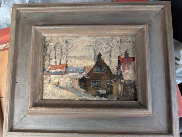 Hans Mijnsbergen -  Richting kop van t land Dordrecht, Antiek en Kunst, Kunst | Schilderijen | Klassiek, Ophalen of Verzenden