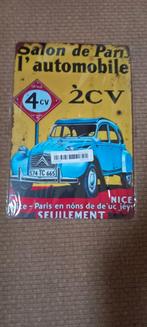 Citroen 2CV Blikken Reclamebord - Nieuw!, Ophalen of Verzenden