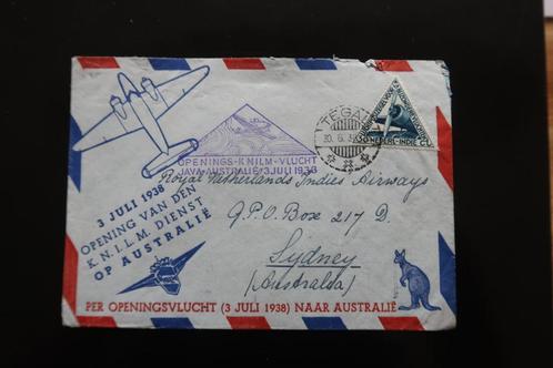 Luchtpostbrief Opening KNILM Dienst op Australië 1938 schaar, Postzegels en Munten, Brieven en Enveloppen | Nederland, Envelop