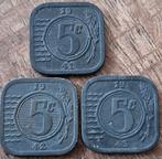 Serie   van   3   zinken  stuivers  ., Ophalen of Verzenden, Koningin Wilhelmina, 5 cent