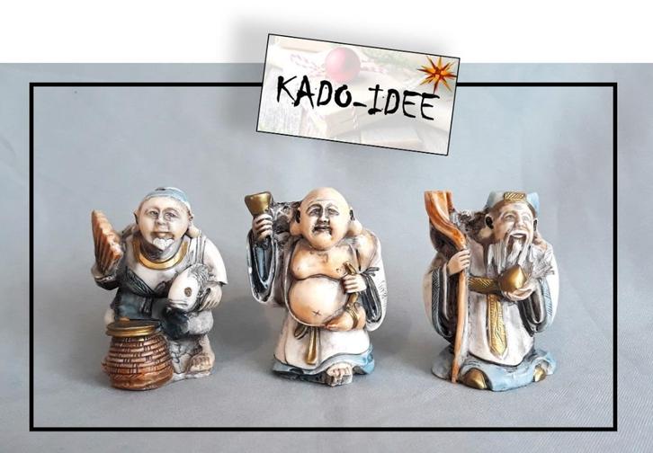 NIGRI Beeldjes – DE DRIE CHINESE WIJZEN, ca. 1970, Verzamelen, Beelden en Beeldjes, Zo goed als nieuw, Overige typen, Ophalen of Verzenden
