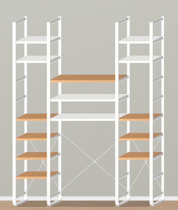 IKEA ELVARLI met zijpanelen, bamboe en witte planken, Huis en Inrichting, Kasten | Stellingkasten, Zo goed als nieuw, Ophalen