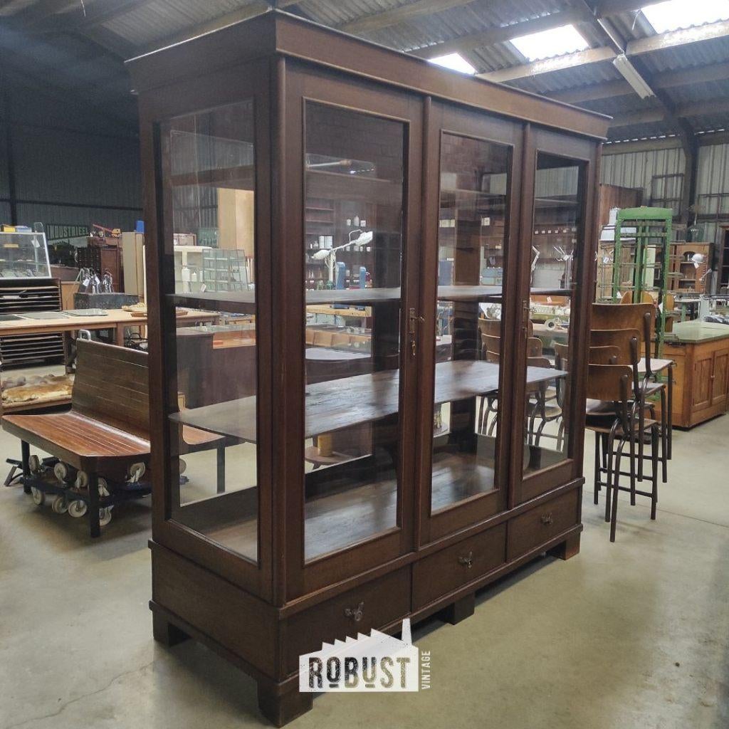 Museumkast rond 1900 | Vitrinekast met glas & 6 lades, Glas, Met deur(en), 75 cm of meer, Zo goed als nieuw