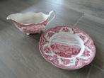 Engels servies - rood., Antiek en Kunst, Antiek | Servies los, Ophalen of Verzenden