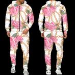 Heren barok joggingpak 14 wit roze goud luxe trainingspak, Verzenden, Nieuw, Algemeen