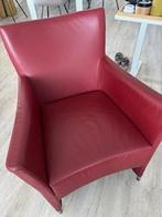 DONKERROOD Leren design fauteuils Bert Plantagie, Huis en Inrichting, Fauteuils, Ophalen, Gebruikt, Minder dan 75 cm, Leer