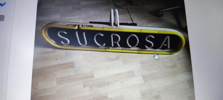 Neon reclame SUCROSA zoetstof. Firma Chefaro Rotterdam., Verzamelen, Merken en Reclamevoorwerpen, Gebruikt, Lichtbak of (neon) lamp