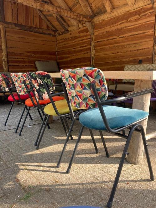 schoolstoel eetkamerstoel STOF naar wens, Huis en Inrichting, Stoelen, Nieuw, Vijf, Zes of meer stoelen, Hout, Metaal, Stof, Overige kleuren
