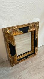 Antieke Spiegel met houten lijst goud en zwart, Antiek en Kunst, Antiek | Spiegels, Minder dan 100 cm, Ophalen of Verzenden