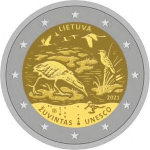 2 Euro Litouwen 2021 UNC - Biosfeer Reservaat Zuvintas, Postzegels en Munten, Munten | Europa | Euromunten, Losse munt, 2 euro