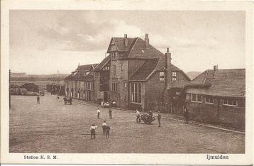 ANSICHTKAART IJMUIDEN STATION H.S.M. beschikbaar voor biedingen