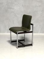 Thereca eetkamerstoel vintage design groen leer palissander, Huis en Inrichting, Stoelen, Ophalen, Nl, Overige kleuren, Thereca