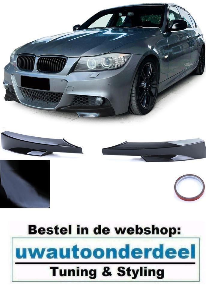 Splitters Hoeken Glans Zwart Voor Bmw 3 Serie E90 E91 LCI M, Auto diversen, Tuning en Styling, Ophalen of Verzenden