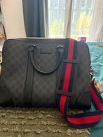 Gucci GG Supreme Zwarte Aktetas, Gebruikt, 20 tot 30 cm, Zwart, Ophalen of Verzenden
