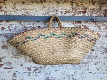Oude brocante Franse rietentas/ allegonda  beschikbaar voor biedingen