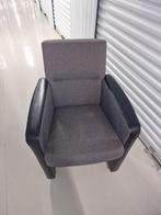 4x Stof/Leer grijze eetkamerstoelen, Huis en Inrichting, Stoelen, Gebruikt, Landelijk, Vier, Grijs