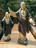 Antieke gipsen Christus beelden, Jezus heilig hart, Antiek en Kunst, Ophalen of Verzenden