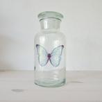 Apothekerspot vlinder decoratie landelijk glas pot potje, Ophalen of Verzenden, Nieuw