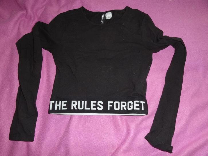 short top the rules forget mt xs, Kleding | Dames, Tops, Zo goed als nieuw, Maat 34 (XS) of kleiner, Zwart, Lange mouw, Ophalen of Verzenden