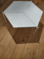 ZUIVER, witte salontafel, 5 hoekig, staal,glas, Minder dan 45 cm, Ophalen of Verzenden, 75 cm of meer, Glas