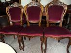 6 Barok Eetkamerstoelen - Wijnrood, Ophalen