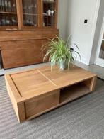 Ethnicraft massieve eiken salontafel 1407033 cm, Ophalen, 100 tot 150 cm, Eikenhout, 50 tot 100 cm