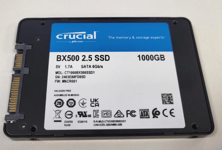 Harddisk SSD 1tb Crucial, Computers en Software, Harde schijven, Nieuw, Desktop, Intern, SSD, SATA, Ophalen of Verzenden