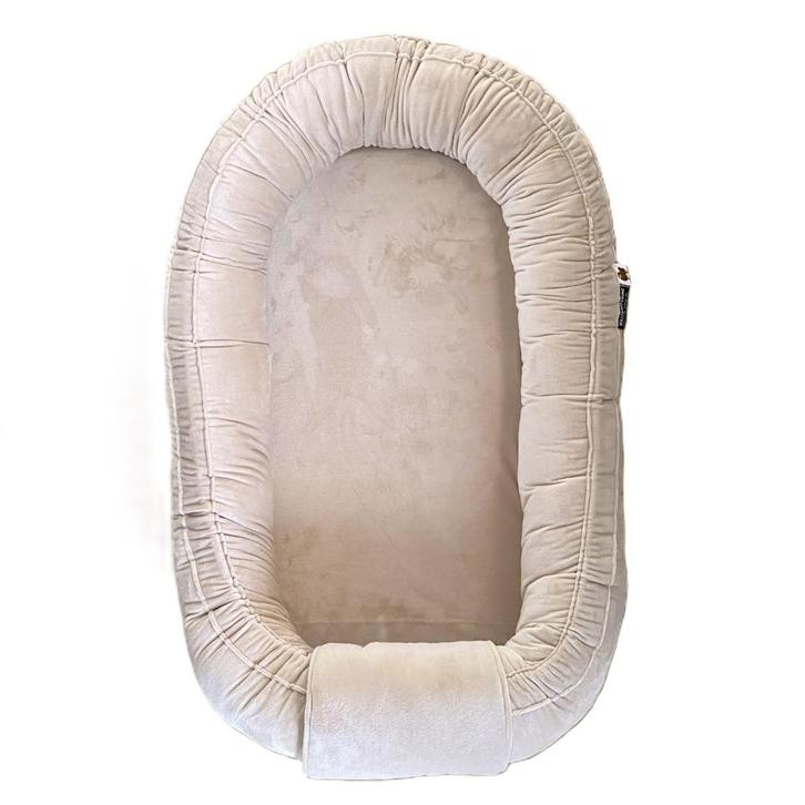 Babynestje Hotel Chique beige zand velours, Kinderen en Baby's, Babywiegjes en Ledikanten, Nieuw, Overige typen, Verzenden