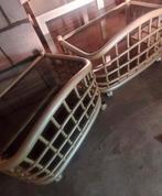 Vintage Bamboe Rotan, Huis en Inrichting, Tafels | Bijzettafels, Minder dan 55 cm, Rond, Glas, Ophalen