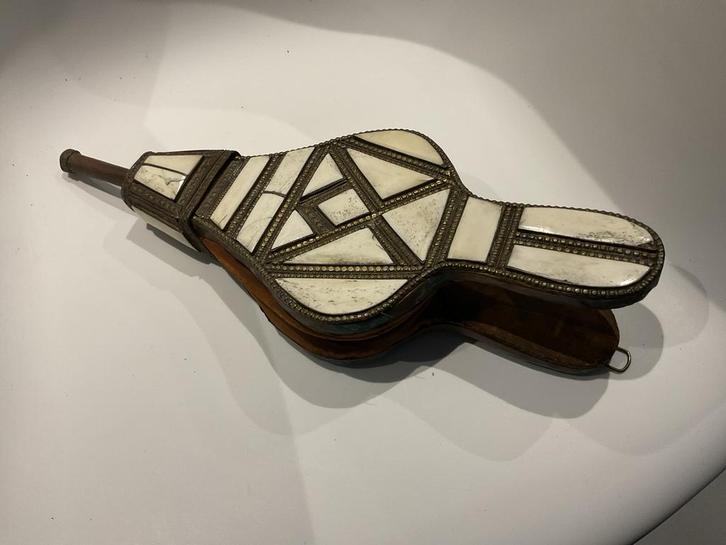 Antieke Balg met been Inleg, Antiek en Kunst, Curiosa en Brocante, Ophalen of Verzenden