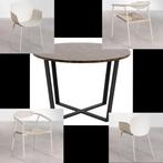Eetkamerset • Ronde Tafel/Eettafel • Eetkamerstoelen, Ophalen, Rond, Metaal, Modern