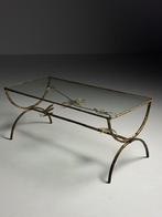 Faux Bamboo salontafel metaal glas