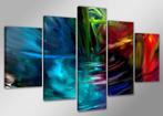 Nieuw * 5 Luik Canvas Schilderij * Abstract Kleuren 200x100, Nieuw, 125 cm of meer, Ophalen of Verzenden, Schilderij