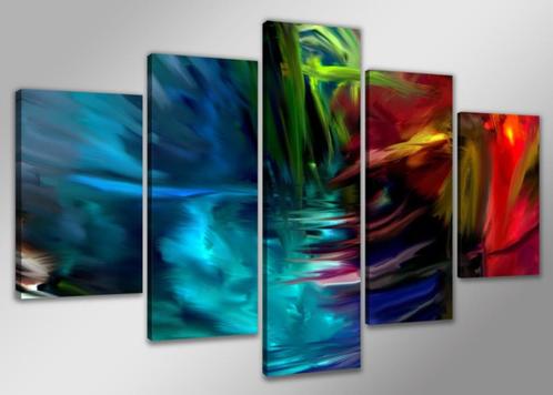 Nieuw * 5 Luik Canvas Schilderij * Abstract Kleuren 200x100, Huis en Inrichting, Woonaccessoires | Schilderijen, Tekeningen en Foto's